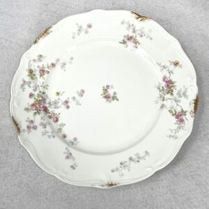Charles Ahrenfeldt France Depose Limoges 9.5" Plate Dainty Pink Rose Scalloped